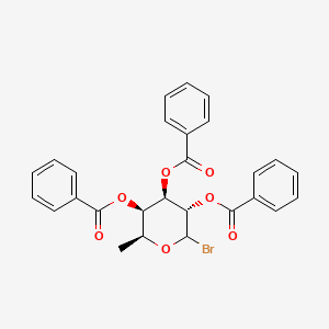 molecular formula C27H23BrO7 B1140259 Bromo 2,3,4-Tri-O-benzoyl-L-fucopyranose 