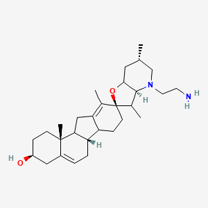 molecular formula C₂₉H₄₆N₂O₂ B1140262 (3S,3'aS,6'S,6aS,9R,11bR)-4'-(2-aminoethyl)-3',6',10,11b-tetramethylspiro[2,3,4,6,6a,6b,7,8,11,11a-decahydro-1H-benzo[a]fluorene-9,2'-3,3a,5,6,7,7a-hexahydrofuro[3,2-b]pyridine]-3-ol CAS No. 334616-31-8