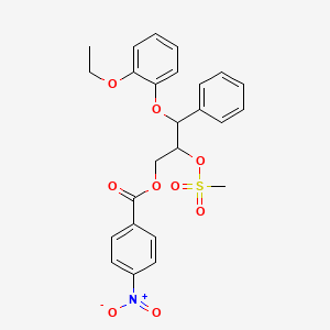 molecular formula C₂₅H₂₅NO₉S B1140264 (2RS,3RS)-3-(2-Ethoxyphenoxy)-2-methanesulfonyloxy-1-(4-nitrobenzoyloxy)-3-phenylpropane CAS No. 98854-88-7