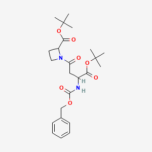 Tert-butyl 1-[4-[(2-methylpropan-2-yl)oxy]-4-oxo-3-(phenylmethoxycarbonylamino)butanoyl]azetidine-2-carboxylate