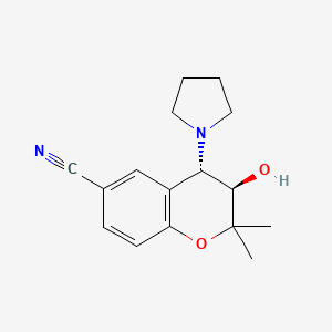 (3R,4S)-3-Hydroxy-2,2-dimethyl-4-pyrrolidin-1-yl-3,4-dihydrochromene-6-carbonitrile