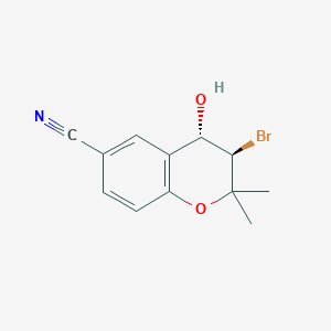molecular formula C₁₂H₁₂BrNO₂ B1140276 6-Cyano-trans-3-bromo-3,4-dihydro-2,2-dimethyl-2H-benzo-[b]-pyran-4-ol CAS No. 65018-89-5