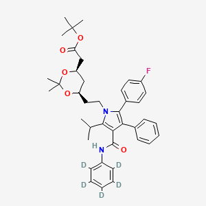 (6-{2-[3-(4-Phenylcarbamoyl)-5-(4-fluoro-phenyl)-2-isopropyl-4-phenyl-d5-pyrrol-1-yl]-ethyl}-2,2-dimethyl-[1,3]-dioxane-4-yl)-acetic Acid, tert-Butyl Ester