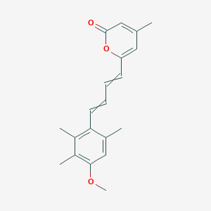 molecular formula C₂₀H₂₂O₃ B1140281 6-[(1E,3E)-4-(4-Methoxy-2,3,6-trimethylphenyl)-2-methyl-1,3-butadien-1-yl]-4-methyl-2H-pyran-2-one CAS No. 1076198-46-3