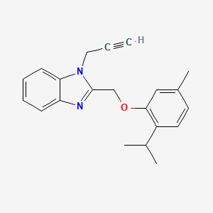 molecular formula C21H22N2O B11402859 1H-1,3-Benzimidazole, 2-[[5-methyl-2-(1-methylethyl)phenoxy]methyl]-1-(2-propynyl)- 