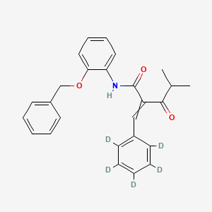molecular formula C₂₆H₂₀D₅NO₃ B1140297 N-2-Benzyloxyphenyl alpha-Benzilidene-d5 Isobutyrylacetamide CAS No. 1020719-18-9