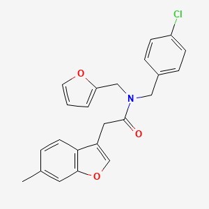 molecular formula C23H20ClNO3 B11403129 N-(4-chlorobenzyl)-N-(furan-2-ylmethyl)-2-(6-methyl-1-benzofuran-3-yl)acetamide 