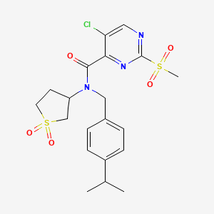 molecular formula C20H24ClN3O5S2 B11403167 5-chloro-N-(1,1-dioxidotetrahydrothiophen-3-yl)-2-(methylsulfonyl)-N-[4-(propan-2-yl)benzyl]pyrimidine-4-carboxamide 