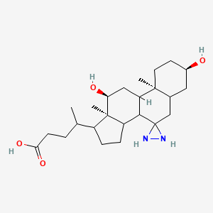 molecular formula C₂₄H₄₀N₂O₄ B1140329 3alpha,12-alpha-Dihydroxy-7-diazirdinecholanic Acid CAS No. 86933-63-3