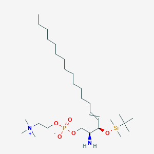 molecular formula C₂₉H₆₃N₂O₅PSi B1140330 3-O-tert-Butyldimethylsilyl-D-erythro-sphingosylphosphorylcholine CAS No. 168411-99-2