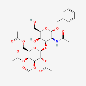 molecular formula C₂₉H₃₉NO₁₅ B1140334 苄基 2-乙酰氨基-3-O-(2,3,4,6-四-O-乙酰-β-D-半乳吡喃糖基)-2-脱氧-α-D-半乳吡喃糖苷 CAS No. 90754-57-7