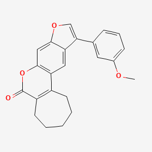 molecular formula C23H20O4 B11403345 11-(3-methoxyphenyl)-2,3,4,5-tetrahydrocyclohepta[c]furo[3,2-g]chromen-6(1H)-one 