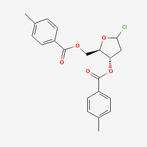 molecular formula C₂₁H₂₁ClO₅ B1140336 (2R,3S)-5-chloro-2-(((4-methylbenzoyl)oxy)methyl)tetrahydrofuran-3-yl 4-methylbenzoate CAS No. 3601-89-6