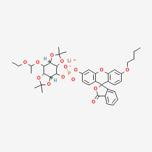 molecular formula C₄₀H₄₆LiO₁₄P B1140337 lithium;(6'-butoxy-3-oxospiro[2-benzofuran-1,9'-xanthene]-3'-yl) [(1R,7S)-8-(1-ethoxyethoxy)-5,5,11,11-tetramethyl-4,6,10,12-tetraoxatricyclo[7.3.0.03,7]dodecan-2-yl] phosphate CAS No. 1792191-32-2