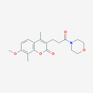 molecular formula C19H23NO5 B11403391 7-methoxy-4,8-dimethyl-3-(3-morpholino-3-oxopropyl)-2H-chromen-2-one 