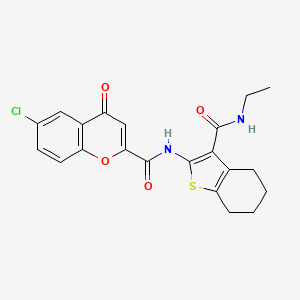 molecular formula C21H19ClN2O4S B11403408 6-chloro-N-[3-(ethylcarbamoyl)-4,5,6,7-tetrahydro-1-benzothiophen-2-yl]-4-oxo-4H-chromene-2-carboxamide 