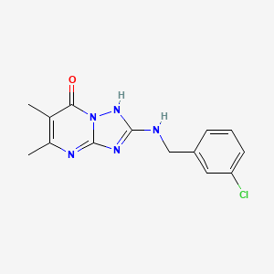 molecular formula C14H14ClN5O B11403453 2-[(3-chlorobenzyl)amino]-5,6-dimethyl[1,2,4]triazolo[1,5-a]pyrimidin-7(4H)-one 