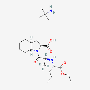 molecular formula C₂₃H₃₉D₄N₃O₅ B1140347 Perindopril-d4 t-Butylamine Salt CAS No. 1356929-59-3