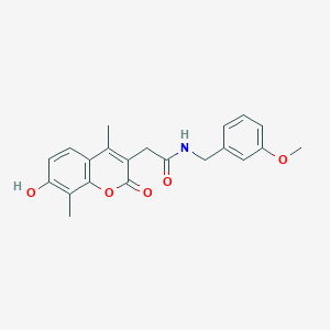 molecular formula C21H21NO5 B11403486 2-(7-hydroxy-4,8-dimethyl-2-oxo-2H-chromen-3-yl)-N-(3-methoxybenzyl)acetamide 