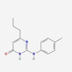 molecular formula C14H17N3O B11403543 2-(4-methylanilino)-6-propyl-1H-pyrimidin-4-one 
