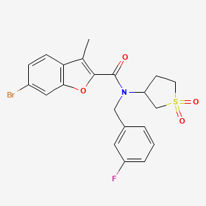 molecular formula C21H19BrFNO4S B11403608 6-bromo-N-(1,1-dioxidotetrahydrothiophen-3-yl)-N-(3-fluorobenzyl)-3-methyl-1-benzofuran-2-carboxamide 