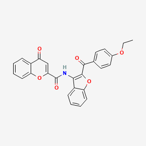 molecular formula C27H19NO6 B11403627 N-[2-(4-ethoxybenzoyl)-1-benzofuran-3-yl]-4-oxo-4H-chromene-2-carboxamide 