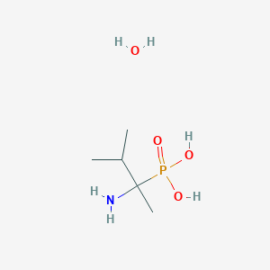 (2-Amino-3-methylbutan-2-yl)phosphonic acid;hydrate