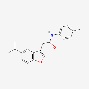 molecular formula C20H21NO2 B11403633 N-(4-methylphenyl)-2-[5-(propan-2-yl)-1-benzofuran-3-yl]acetamide 