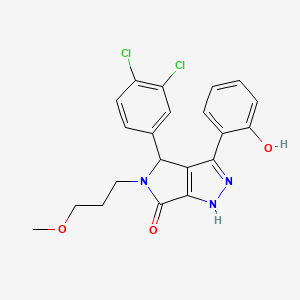 molecular formula C21H19Cl2N3O3 B11403636 4-(3,4-dichlorophenyl)-3-(2-hydroxyphenyl)-5-(3-methoxypropyl)-4,5-dihydropyrrolo[3,4-c]pyrazol-6(1H)-one 