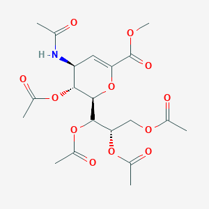 molecular formula C₂₀H₂₇NO₁₂ B1140367 methyl (2R,3R,4S)-4-acetamido-3-acetyloxy-2-[(2S)-1,2,3-triacetyloxypropyl]-3,4-dihydro-2H-pyran-6-carboxylate CAS No. 173467-18-0