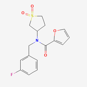 molecular formula C16H16FNO4S B11403671 N-(1,1-dioxidotetrahydrothiophen-3-yl)-N-(3-fluorobenzyl)furan-2-carboxamide 
