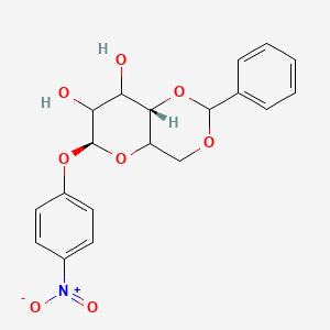 molecular formula C19H19NO8 B1140373 p-Nitrophenyl 4,6-benzylidene-beta-D-glucopyranoside CAS No. 83167-73-1