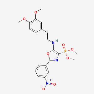 molecular formula C21H24N3O8P B11403734 Dimethyl (5-{[2-(3,4-dimethoxyphenyl)ethyl]amino}-2-(3-nitrophenyl)-1,3-oxazol-4-YL)phosphonate 
