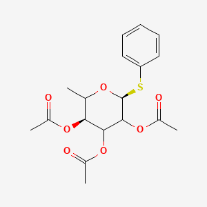 molecular formula C₁₈H₂₂O₄S B1140377 Phenyl 2,3,4-Tri-O-acetyl-1-thio-alpha-L-rhamnopyranoside CAS No. 108740-74-5