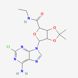 molecular formula C₁₅H₁₉ClN₆O₄ B1140385 (3aS,4S,6R,6aR)-6-(6-amino-2-chloro-9H-purin-9-yl)-N-ethyl-2,2-dimethyltetrahydrofuro[3,4-d][1,3]dioxole-4-carboxamide CAS No. 120225-75-4