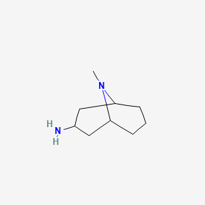 molecular formula C9H18N2 B1140388 Endo-3-amine-9-methyl-9-azabicyclo[3,3,1]nonane CAS No. 76272-56-5