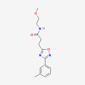 molecular formula C15H19N3O3 B11403918 N-(2-methoxyethyl)-3-[3-(3-methylphenyl)-1,2,4-oxadiazol-5-yl]propanamide 