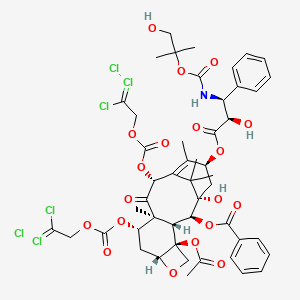 [(1S,2S,3R,4S,7R,9S,10S,12R,15S)-4-acetyloxy-9,12-bis[[2-chloro-2-(chloro-lambda3-chloranylidene)ethoxy]carbonyloxy]-1-hydroxy-15-[(2R,3S)-2-hydroxy-3-[(1-hydroxy-2-methylpropan-2-yl)oxycarbonylamino]-3-phenylpropanoyl]oxy-10,14,17,17-tetramethyl-11-oxo-6-oxatetracyclo[11.3.1.03,10.04,7]heptadec-13-en-2-yl] benzoate