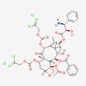 molecular formula C₄₄H₄₇Cl₆NO₁₆ B1140393 N-Des-t-boc-10-deacetyl-7,10-O-bis{[(2,2,2-trichloroethyl)oxy]carbonyl} Docetaxel CAS No. 114915-16-1