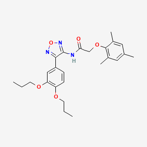 molecular formula C25H31N3O5 B11403957 N-[4-(3,4-dipropoxyphenyl)-1,2,5-oxadiazol-3-yl]-2-(2,4,6-trimethylphenoxy)acetamide 