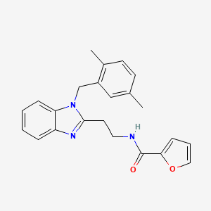molecular formula C23H23N3O2 B11403959 N-{2-[1-(2,5-dimethylbenzyl)-1H-benzimidazol-2-yl]ethyl}furan-2-carboxamide 