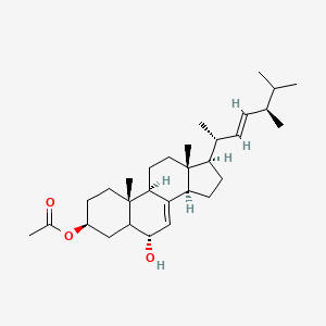 molecular formula C₃₀H₄₈O₃ B1140399 [(3S,6S,9R,10R,13R,14R,17R)-17-[(E,2R,5R)-5,6-dimethylhept-3-en-2-yl]-6-hydroxy-10,13-dimethyl-2,3,4,5,6,9,11,12,14,15,16,17-dodecahydro-1H-cyclopenta[a]phenanthren-3-yl] acetate CAS No. 60045-90-1
