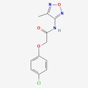 molecular formula C11H10ClN3O3 B11404004 2-(4-chlorophenoxy)-N-(4-methyl-1,2,5-oxadiazol-3-yl)acetamide 
