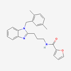 molecular formula C24H25N3O2 B11404025 N-{3-[1-(2,5-dimethylbenzyl)-1H-benzimidazol-2-yl]propyl}furan-2-carboxamide 