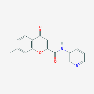 molecular formula C17H14N2O3 B11404066 7,8-dimethyl-4-oxo-N-(pyridin-3-yl)-4H-chromene-2-carboxamide 