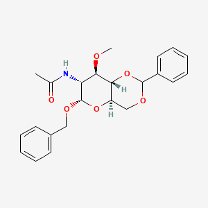 molecular formula C₂₃H₂₇NO₆ B1140410 Benzyl 2-Acetamido-4,6-O-benzylidene-2-deoxy-3-O-methyl-alpha-D-glucopyranoside CAS No. 116696-66-3