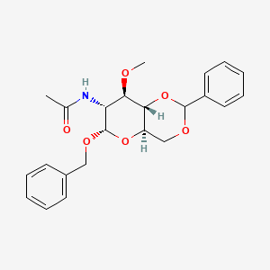 molecular formula C₂₃H₂₇NO₆ B1140410 Benzyl 2-acetamido-4,6-O-benzylidene-2-deoxy-3-O-methyl-a-D-glucopyranoside CAS No. 116696-66-3