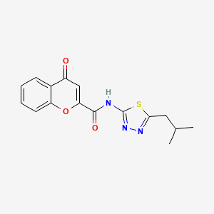molecular formula C16H15N3O3S B11404113 N-[5-(2-methylpropyl)-1,3,4-thiadiazol-2-yl]-4-oxo-4H-chromene-2-carboxamide 