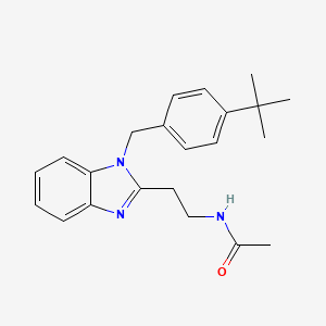 molecular formula C22H27N3O B11404229 N-{2-[1-(4-tert-butylbenzyl)-1H-benzimidazol-2-yl]ethyl}acetamide 