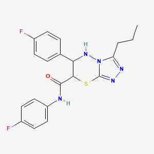 molecular formula C20H19F2N5OS B11404260 N,6-bis(4-fluorophenyl)-3-propyl-6,7-dihydro-5H-[1,2,4]triazolo[3,4-b][1,3,4]thiadiazine-7-carboxamide 